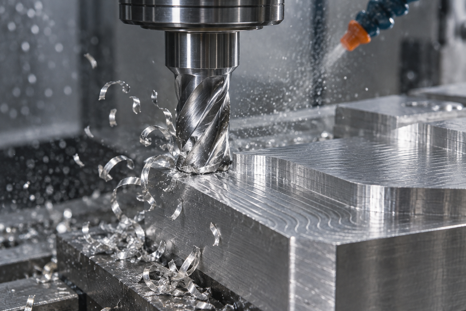 Schematic of tool marks and residual height left by a fine milling cutter on an aluminum surface